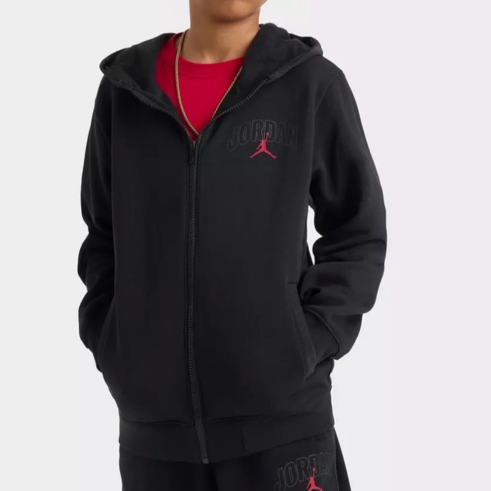 NWT JORDAN FLEECE RIPSTOP FULL-ZIP HOODIE SIZE LARGE 12/13 BOYS